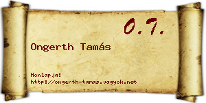 Ongerth Tamás névjegykártya